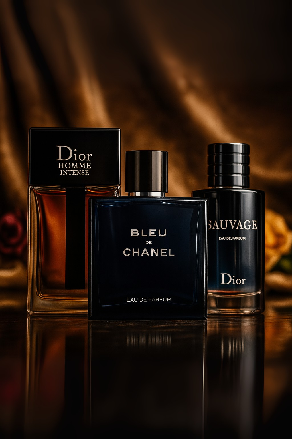 3 DB-OS PARFÜM SZETT: SAUVAGE DIOR, BLEU DE CHANEL, DIOR HOMME INTENSE 100ML