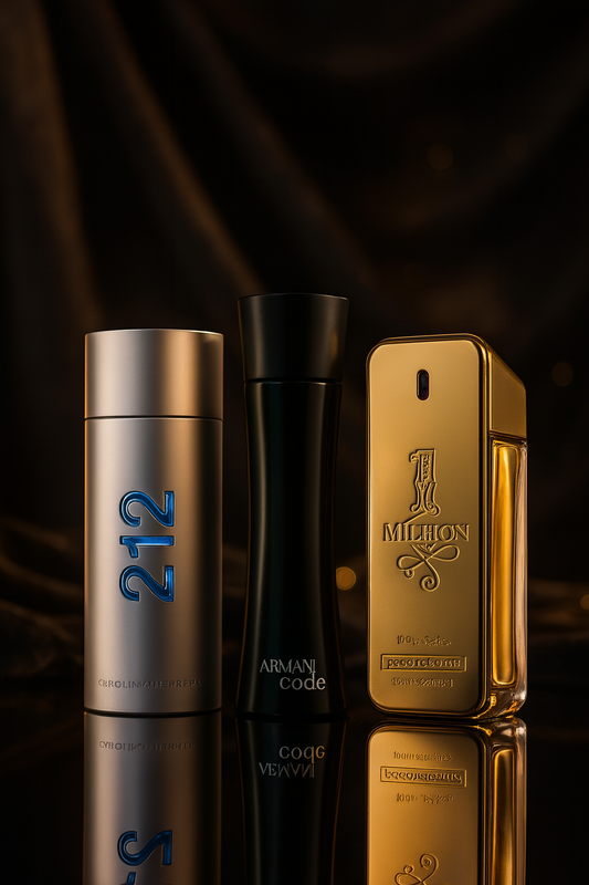 3 DB-OS PARFÜMSZETT: 212 MEN NYC, PACO RABANNE ONE MILLION, ARMANI CODE HOMME 100ML