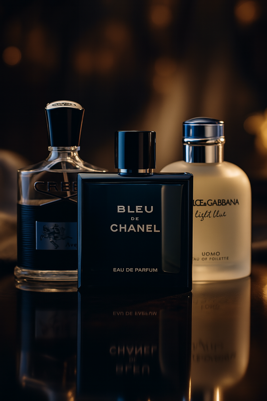 3 DB-OS PARFÜMSZETT: BLEU DE CHANEL, CREED AVENTUS, LIGHT BLUE DOLCE & GABBANA 100ML
