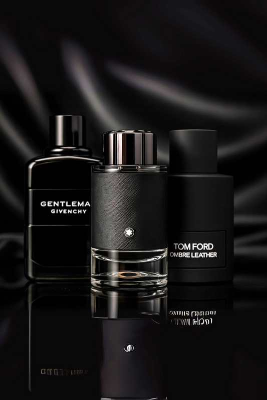 3 DB-OS PARFÜMSZETT: TOM FORD OMBRÉ LEATHER, GIVENCHY GENTLEMAN, MONTBLANC EXPLORER – 100 ML
