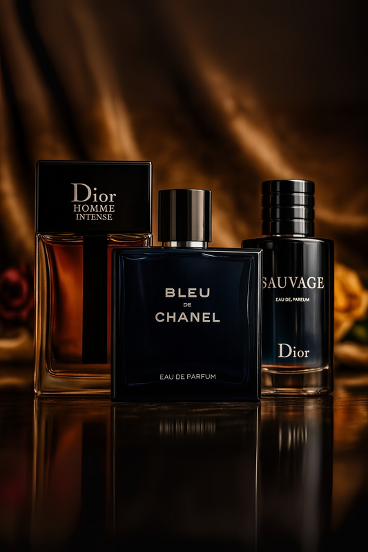 3 DB-OS PARFÜM SZETT: SAUVAGE DIOR, BLEU DE CHANEL, DIOR HOMME INTENSE 100ML